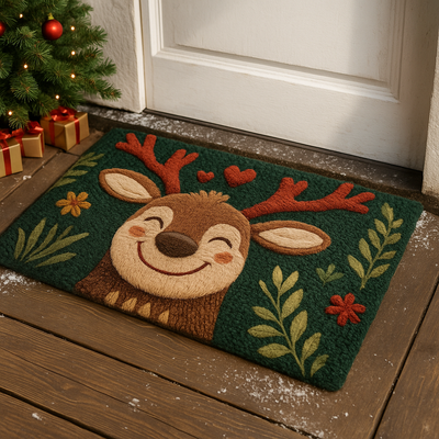 Cozy “Welcome” Christmas Doormat - Festive Holiday Home Decor